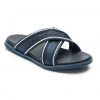 Heel & Buckle London Navy Slip-on Sandals