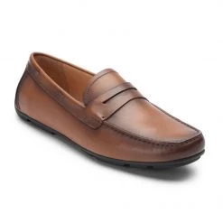 MEN Heel & Buckle London Chocolate Brown Penny Loafers