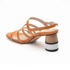 Heel & Buckle London Orange Back Strap Sandals WOMEN