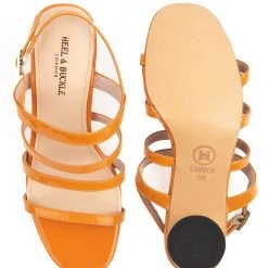 Heel & Buckle London Orange Back Strap Sandals WOMEN