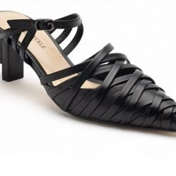 Heel & Buckle London Asymmetrical Black Strappy Sandals