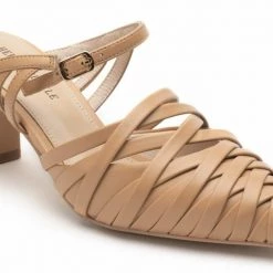 Heel & Buckle London Asymmetrical Beige Strappy Sandals