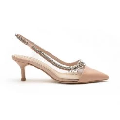 Heel & Buckle London Blush Pink Studded Perspex Sandals