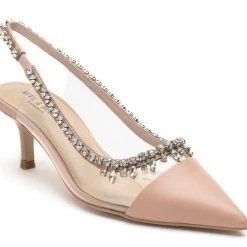 Heel & Buckle London Blush Pink Studded Perspex Sandals