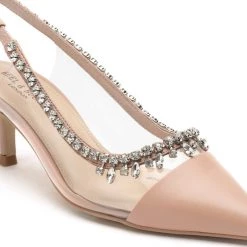 Heel & Buckle London Blush Pink Studded Perspex Sandals