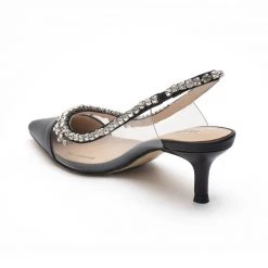 Heel & Buckle London Black Studded Perspex Sandals WOMEN