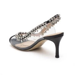 Heel & Buckle London WOMEN Black Studded Perspex Open Toe Sandals