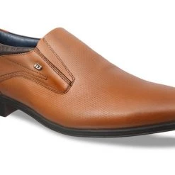ID MENS TAN FORMAL SLIPONS SHOE