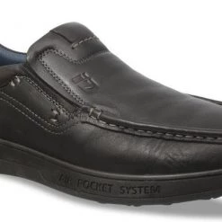 ID MENS BLACK CASUAL SLIPONS SHOE