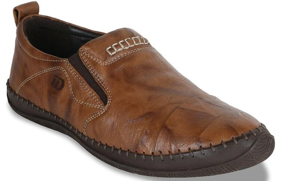 ID MENS TAN CASUAL SLIPONS SHOE 3 ID MENS TAN CASUAL SLIPONS SHOE