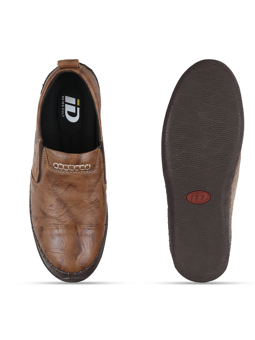 ID MENS TAN CASUAL SLIPONS SHOE 6 ID MENS TAN CASUAL SLIPONS SHOE