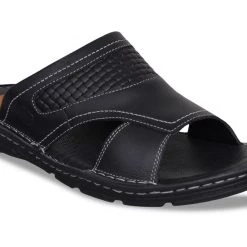 ID MENS BLACK WITHOUT BACK STRAP SANDAL