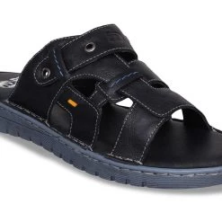 ID MENS BLACK WITHOUT BACK STRAP SANDAL