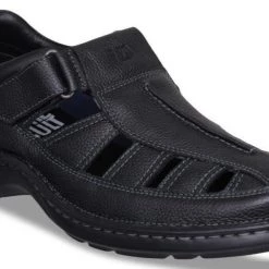 ID MENS BLACK WITH BACK STRAP SANDAL