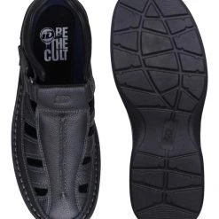 ID MENS BLACK WITH BACK STRAP SANDAL
