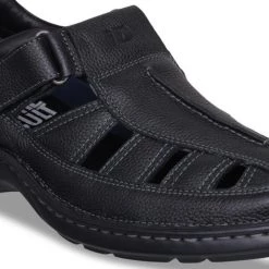 ID MENS BLACK WITH BACK STRAP SANDAL