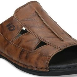 ID MENS TAN WITHOUT BACK STRAP SANDAL