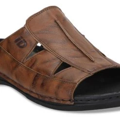ID MENS TAN WITHOUT BACK STRAP SANDAL