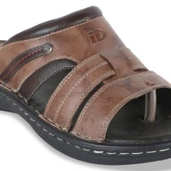 ID MENS BROWN WITHOUT BACK STRAP SANDAL