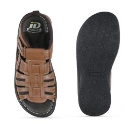 ID MENS TAN WITH BACK STRAP SANDAL