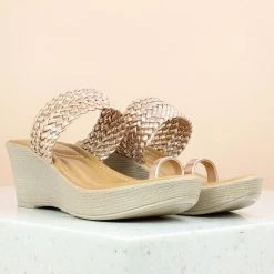 Inc.5 WOVEN PLATFORM TOE POST - ROSE GOLD SALE