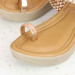 Inc.5 WOVEN PLATFORM TOE POST - ROSE GOLD SALE