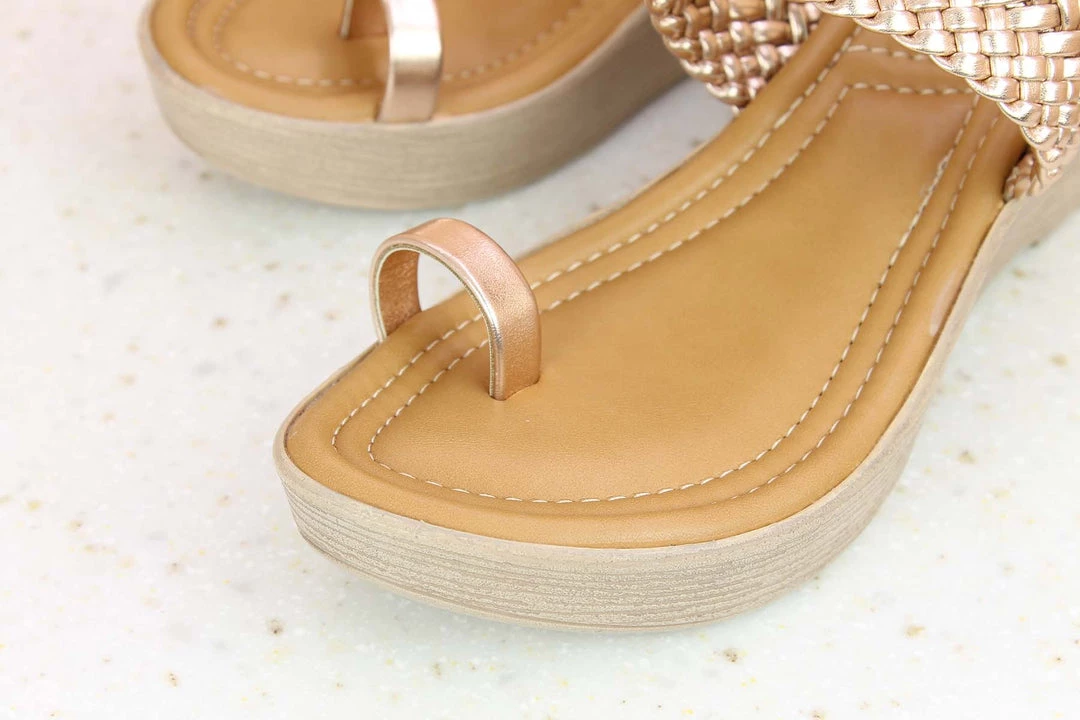 Inc.5 WOVEN PLATFORM TOE POST - ROSE GOLD SALE 4 Inc.5 WOVEN PLATFORM TOE POST - ROSE GOLD SALE