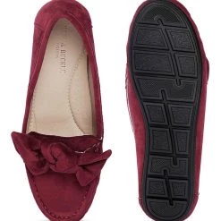 Heel & Buckle London WOMEN Wine Bow-Tie Loafers