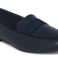 Heel & Buckle London WOMEN Metallic Navy Loafers
