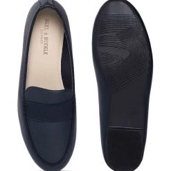 Heel & Buckle London WOMEN Metallic Navy Loafers