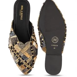 Heel & Buckle London Embellished Party Mules WOMEN