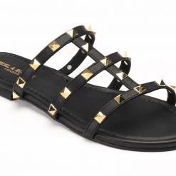 WOMEN Heel & Buckle London Black Studded Flats