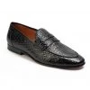 MEN Heel & Buckle London Black Croc Embossed Loafers