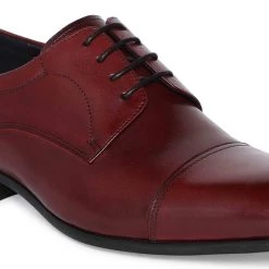 Heel & Buckle London Burgandy Derby Formal Lace-Up Shoes MEN
