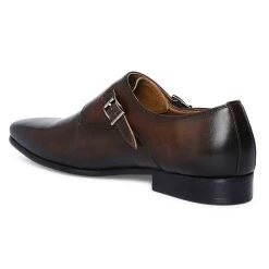 Heel & Buckle London MEN Brown Triple Monk Shoes