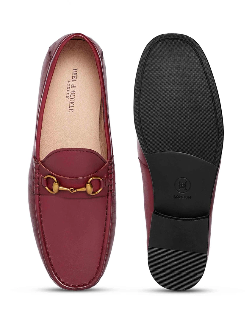 Heel & Buckle London MEN Burgundy Horse-Bit Formal Loafer 6 Heel & Buckle London MEN Burgundy Horse-Bit Formal Loafer