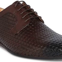 Heel & Buckle London Cocoa Woven Derby Formal Shoes MEN