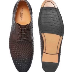 Heel & Buckle London Cocoa Woven Derby Formal Shoes MEN