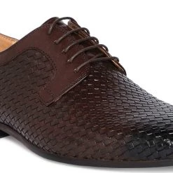 Heel & Buckle London Cocoa Woven Derby Formal Shoes MEN