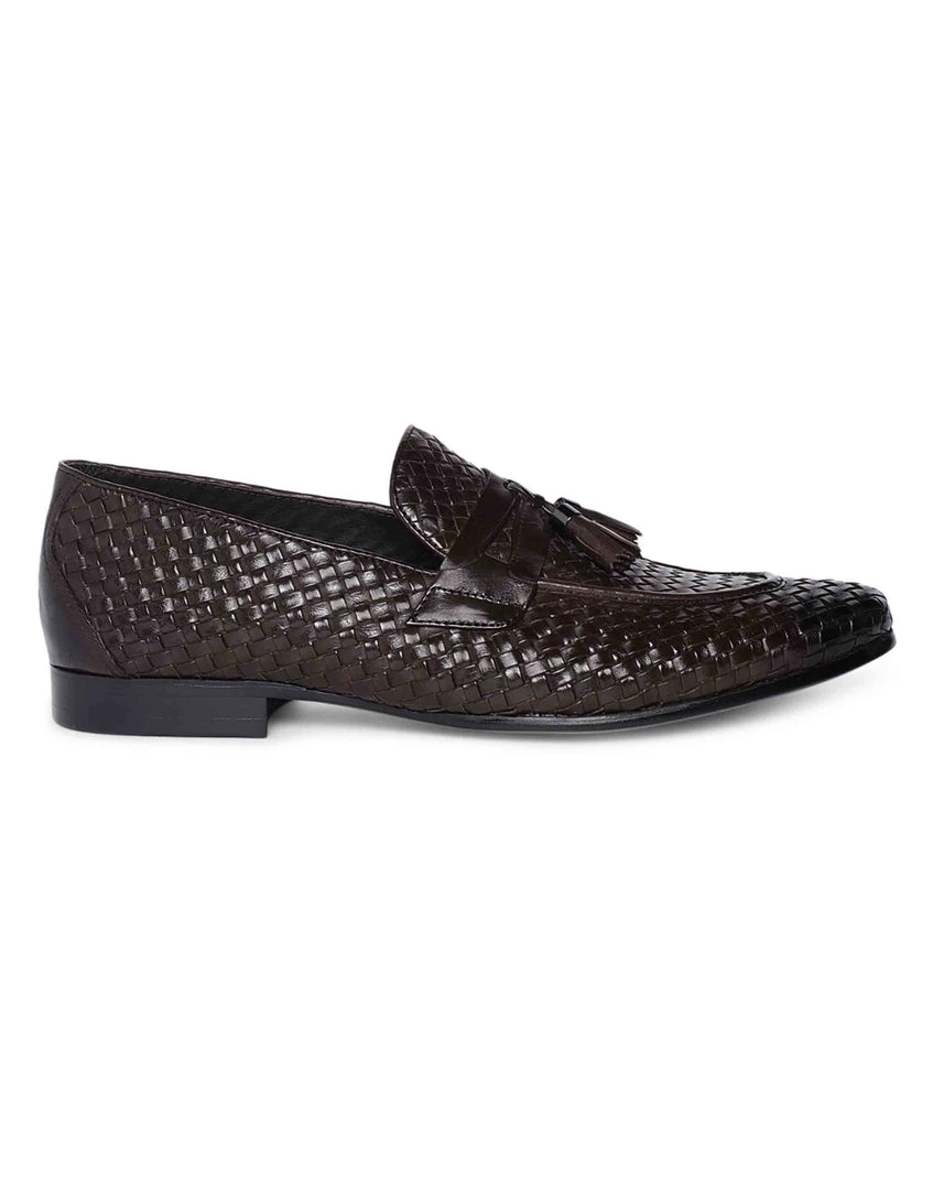 Heel & Buckle London Brown Woven Tassel Loafer 4 Heel & Buckle London Brown Woven Tassel Loafer