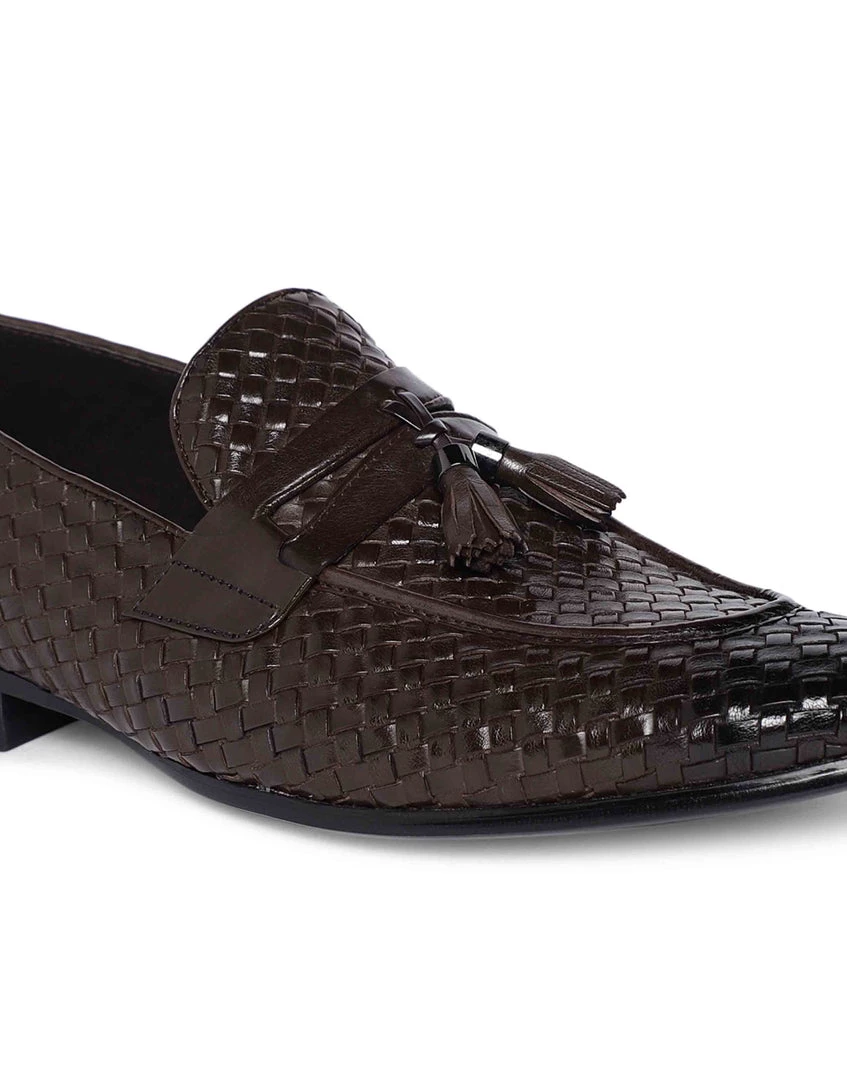 Heel & Buckle London Brown Woven Tassel Loafer 7 Heel & Buckle London Brown Woven Tassel Loafer