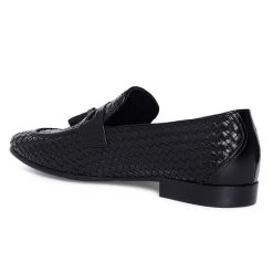 Heel & Buckle London Charcoal Woven Tassel Formal Loafer