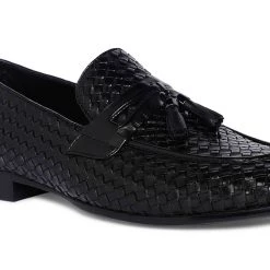 Heel & Buckle London Charcoal Woven Tassel Formal Loafer