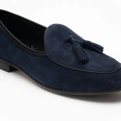 Heel & Buckle London MEN Sliced Navy Suede Formal Loafers