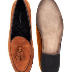 Heel & Buckle London Sliced Tan Suede Formal Loafers MEN 10 Heel & Buckle London Sliced Tan Suede Formal Loafers MEN
