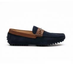 Heel & Buckle London Suede Navy Driving Shoes