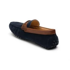 Heel & Buckle London Suede Navy Driving Shoes