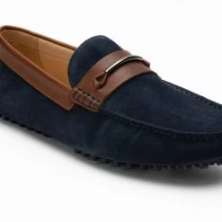Heel & Buckle London Suede Navy Driving Shoes