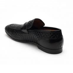 Heel & Buckle London Textured Black Penny Loafers 9 Heel & Buckle London Textured Black Penny Loafers