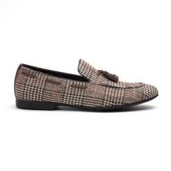 Heel & Buckle London MEN Checkered Brown Tassel Formal Loafer